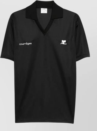 Courr&egrave;ges oversized v-neck polo top
