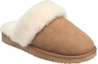 French Connection Gens Fur Band Open Slipper in Chestnut at Nordstrom, Size Medium
