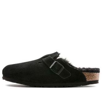 Birkenstock Boston Shearling Narrow Suede Black 0259883