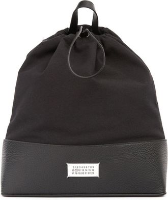 Maison Margiela daily drawstring medium backpack - unisex - Polyester/Cotton/other fibers - One Size - Black