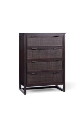 Teamson Home Hatteras Chest of Drawers 4 Drawer Bedroom Dresser in Dark Brown