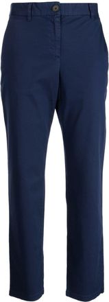 Paul Smith straight-leg chino trousers - women - Lycra/Organic Cotton/Cotton - 38 - Blue