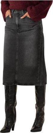 Levi's High Rise Back Slit Skirt - Dames - Spijkerrokken - Grijs - W26 - Katoen - Rokken