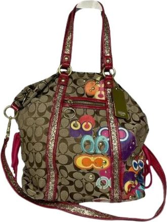 Coach Pre-owned Signature Sufflette Handbag - Dames - Vintage Schoudertas - Veelkleurig - ONE Size - Satijn - Vintage