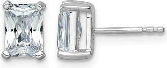 Diamond2Deal 14k White Gold 2 ctw Radiant Cut Lab Grown Diamond Stud Earrings