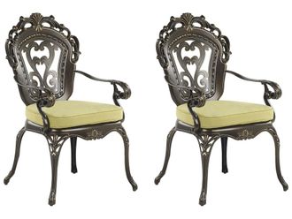 Beliani Silla de jard&iacute;n de metal marr&oacute;n