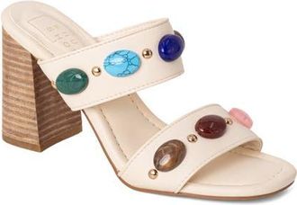 Shushop Elizabeth Block Heel Sandal in Bone at Nordstrom, Size 8.5