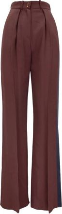 Elisabetta Franchi Pantaloni Cerniera Gancio Bottone - Dames - Wijde Broeken - Veelkleurig - XS - Katoen - Broeken