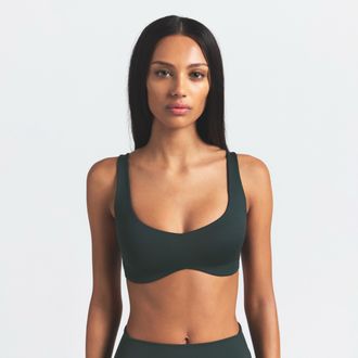 Nike Womens SKIMS Matte Shaping Scoop Bra in Green | BABRA9483W-DKT