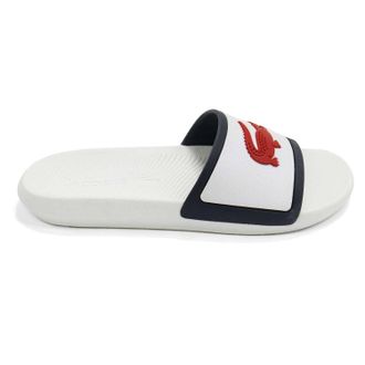 Lacoste Mens Croco Slide Tri 3 Sandals In White