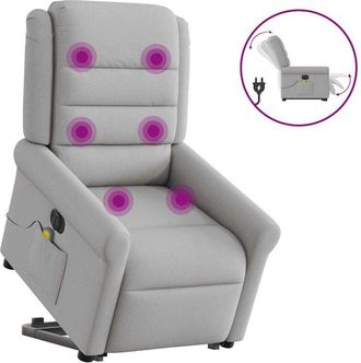 vidaXL Vidaxl - Sill&oacute;n De Masaje El&eacute;ctrico Reclinable Elevable Tela Gris Nube