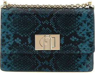 Furla Blue Goatskin Crossbody Womens Bag