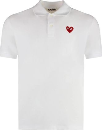 Comme Des Gar&ccedil;ons Polo shirt van katoenpiqu&eacute; - Heren - Polos - Wit - XL - Katoen - Tops