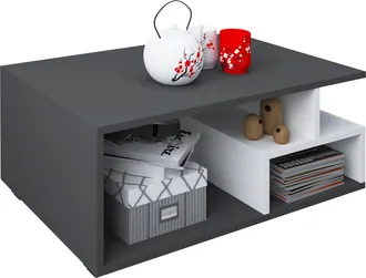 ebuy24 Ebuy24 - Mesa De Centro De Madera Vcm Mesa De Sof&aacute; Con Suficiente Espacio De Almacenamiento Dimensiones Aprox. Al. 40 X An. 80 X P. 50 Cm Mesa De Sal&oacute;
