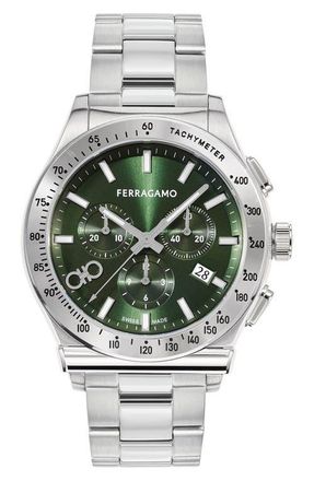 Ferragamo 1927 Chronograph Bracelet Watch, 42mm in Stainless Steel at Nordstrom