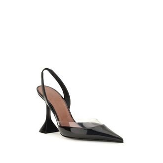 Amina Muaddi Lara Slingback Heel - Black