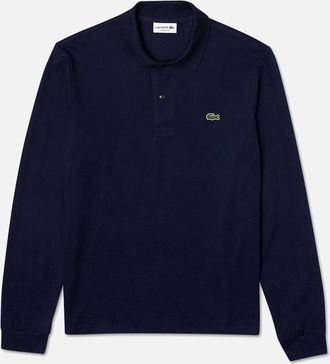 Lacoste Mens Mens Midnight Blue Lacoste L1212 Classic Long Sleeve Polo T-Shirt - Navy - Size: 40