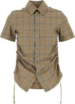 Burberry Geborduurde Poplin Overhemd - Dames - Overhemden - Veelkleurig - 3XS - Katoen - Overhemden