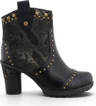 Mustang Womens Black Floral Heeled Ankle Boots - M0162012
