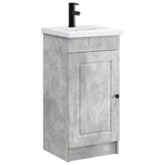vidaXL Vanidad De Ba&ntilde;o Con Lavabo Gris Hormig&oacute;n 42 X 40 X 84,5 Cm Vidaxl