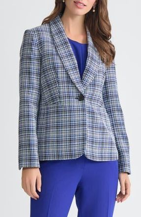 Kasper Shawl Collar Blazer in Royal Signature Mlti at Nordstrom Rack, Size 12