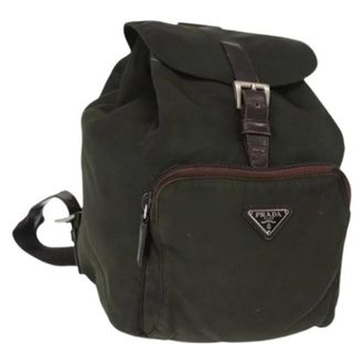 Prada Pre-owned Backpacks, female, Green, Size: ONE SIZE Pre-owned Nylon Backpack