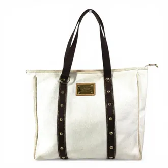 Louis Vuitton Antigua Ecru White Canvas Shoulder Bag Tote Bag (Pre-Owned)