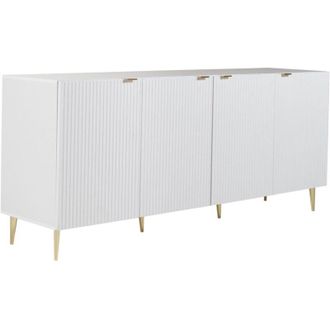 Vente-Unique Vente-unique - Credenza con 4 ante in mdf e Acciaio Bianco e Dorato - yesinia