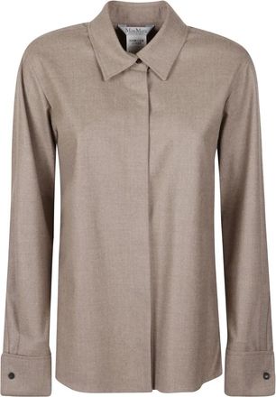 Max Mara Overhemden, Dames, Beige, S, Tebaide Shirt