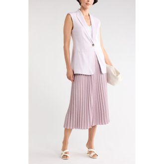Nordstrom Rack Classic Fit Linen Blend Vest in Purple Hush at Nordstrom Rack, Size X-Large