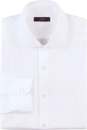 Fay Regular Poplin Stretch Overhemd - Heren - Zakelijke Overhemden - Wit - 4XL - Katoen - Overhemden