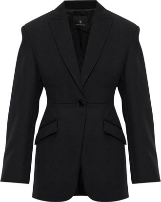 Anine Bing Elga Blazer - Dames - Blazers - Zwart - XL - Wol - Jassen