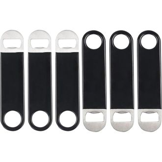 OEM Abrebotellas De Cerveza Crezuo De Acero Inoxidable Con Revestimiento Negro, Juego De 6 Unidades