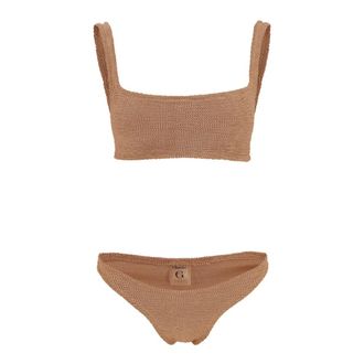 Hunza G Bikinis, female, Brown, Size: ONE SIZE Crinkle Stretch Two-Piece Bikini Set