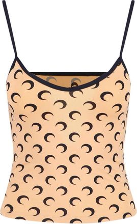 Marine Serre Beige Moon Pattern Fitted Tank Top