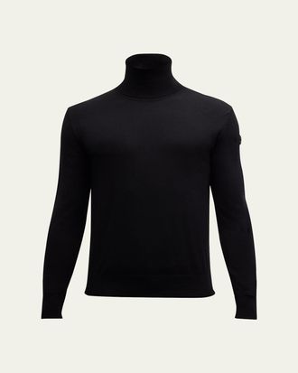 Moncler Mens Solid Wool Turtleneck Sweater