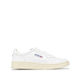 Autry Medalist Low Leather Sneakers - Heren - Sneakers - Wit - 42 EU - Katoen - Schoenen