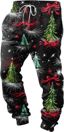 Generic Mens Christmas Jogging Sweatpants Christmas Training Tracksuit Bottoms Xmas Joggers with Pockets Cosy Breathable Mens Joggers Elasticated Waist Xmas T