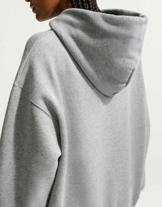 Nike Studio felpa con cappuccio oversize in pile di peso medio con zip integrale grigia-Grigio