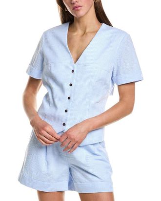 Rowing Blazers Gingham Buckle Back Top
