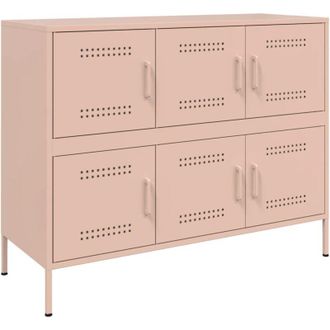 vidaXL Aparador Acero Rosa 100,5x39x79 Cm Vidaxl