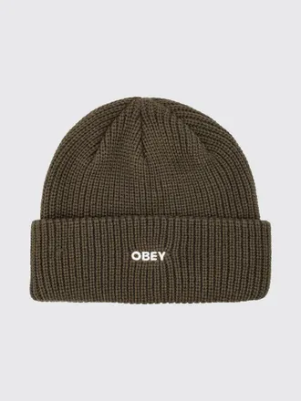 Obey Berretto beanie in acrilico con risvolto e logo frontale ricamato