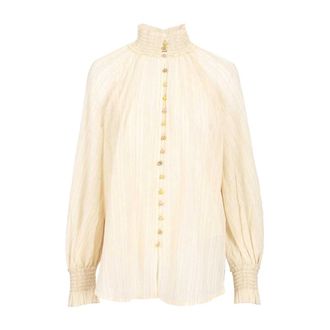 Zimmermann Blouses, female, Beige, Size: M Aster Blouse