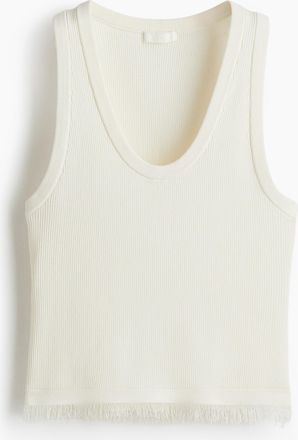 H&M Tanktop mit Fransen - White