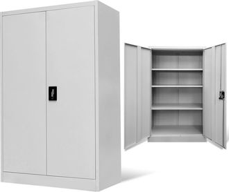 vidaXL Armario De Oficina De Acero Gris 90x40x140 Cm Vidaxl