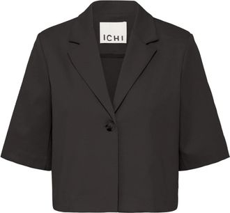 Ichi Korte Zwarte Blazer Jas - Dames - Blazers - Zwart - M - Jassen