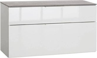 Composad Panca Doppio Cassetto Linea galaverna Cm. 35 X 90 X H.50 - Cemento/bianco