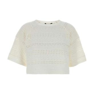 Max Mara Orche Top - Dames - Ronde hals truien - Wit - XS - Truien & Vesten