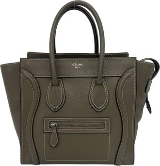 Celine Beige Leather Handbag Tote Bag (Pre-Owned)