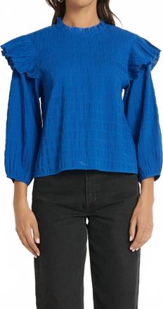 Nation Ltd Aria Ruffle Top In Sapphire